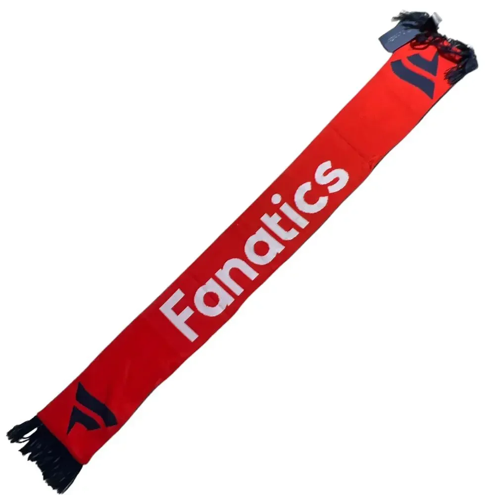 Fanatics Unisex Soft Fringed Color Block Winter Scarf Navy Blue Red 59 X 6.5